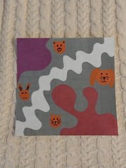 Acrylic Painting Original Modern Art Abstract Decor 8×8 Inch Title Animal Peace