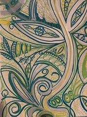 Moody Abstract Garden Drawing Mandala Patterns 11×14 Art On Paper Oak MoodyVirgo