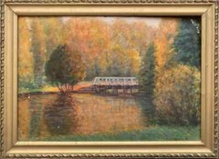 Oil Painting Quiet Place Autumn Zosenko Original Framed Wall Hanging n1492