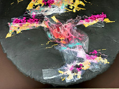 PAT PATRICIA LEA ABSTRACT PAINTING 3D COLLAGE MOUNTAIN LANDSCAPE KANSAS CITY MO