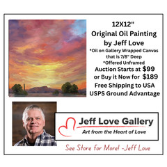 Love Art Original Oil Painting Arizona Landscape Southwestern Bright Sunset Sky