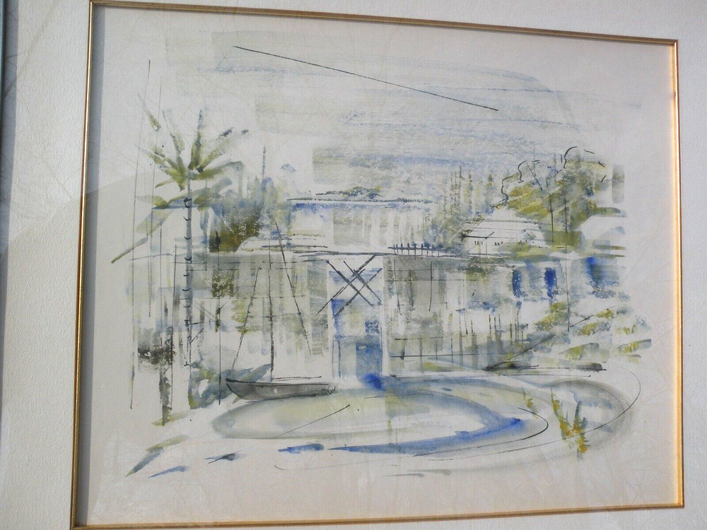 Alfred Birdsey 1912-1996 Bermuda art watercolor painting
