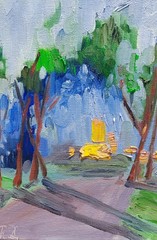 Oil original painting on canvas size 10×8 inches Trail