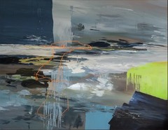 Unique Piece! Abstract landscape 02 playful XXL format 140×110 cm acrylic glass