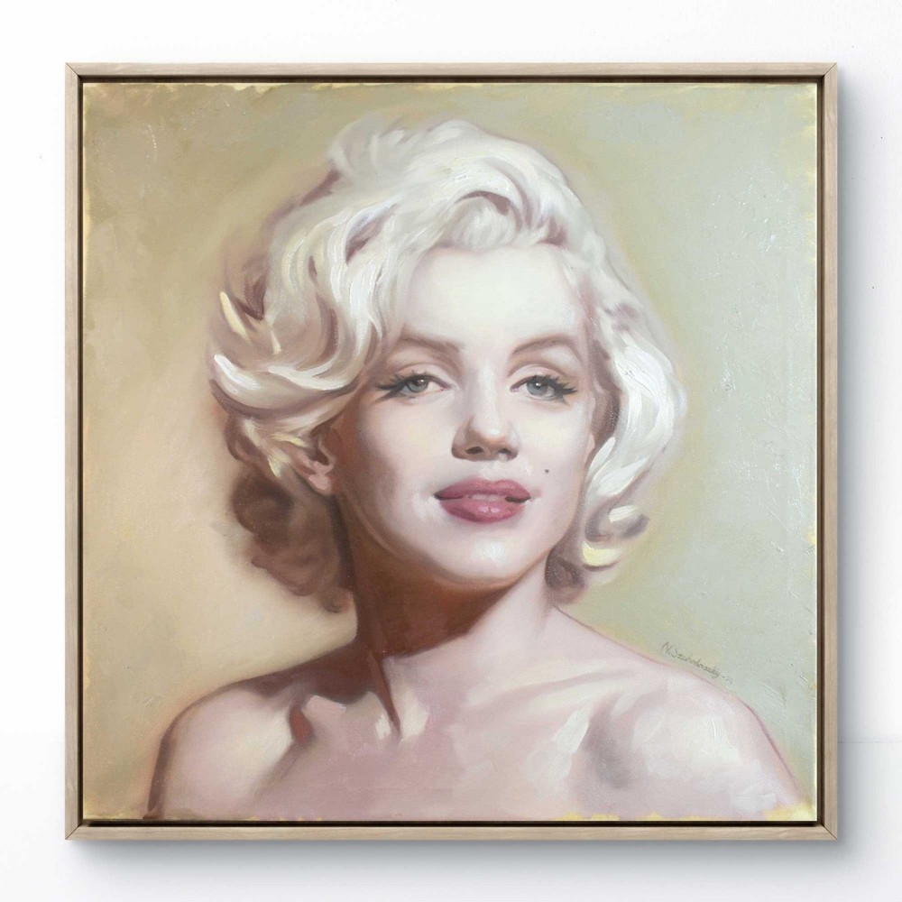 Original Oil Painting Canvas Marilyn Monroe 23x23in Figurative Expressionism