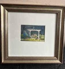 Framed Watercolor Original Nelson Ziegler 8”x8” Garden Nature