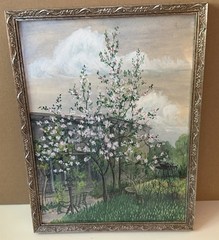 Lovely 1936 Watercolor painting GardenSt. Paul Minnesota 12 7/8″ by 9 3/4″