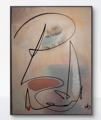 Original Art Tiny Kiss 12×16 Modernism Expressionism Abstract Colorful Fine Art