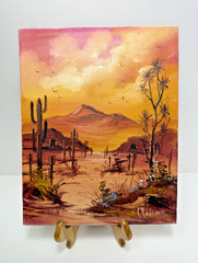 Palencia Mexican South West Desert Scene Original Oil Canvas Landscape Painting