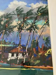 STEPHEN BURR IMPRESSIONIST MAUI SCENE ORIGINAL PASTEL PAINTING KOA FRAME 30”x37”