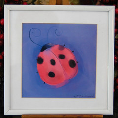 FRAMED VINTAGE 2002 ANTHONY MORROW BUG BRIGHT SERIES COLOR ART PRINT: LADY BUG