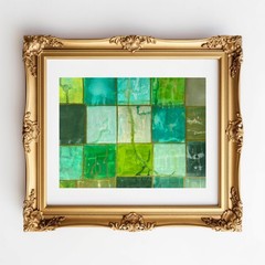 Painting Original Abstract Art Matted 11×14 Acrylic Green Wall Decor Jimarieart