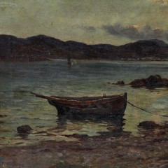 Alexander Lawson (act.1890-1903) – Late 19th Century Oil, Estuary at Dusk