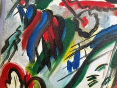 Wassily Kandinsky painting oil on canvas signed stamped vintage