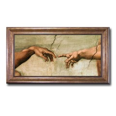 Bronze Framed Creation of Adam (Detail) Canvas Artwork 16 in x 28 in Framed Size