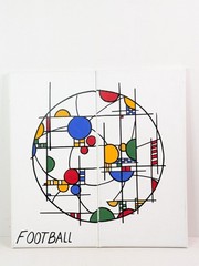 Frank Lloyd Wright Inspired Coolney Painting Geometric Shapes Craftsman 7″x14″