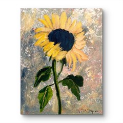 Mary Myers Original Abstract Expressionism 11×14 Sunflower Signed