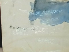 H D BECKER AMERICAN ARTIST 1914-1995 ORIGINAL SWEET BOY PORTRAIT PAINTING SIGNED