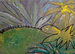 Original Flowers Painting 5×7 Abstract Expressionist Canvas Wall Decor Wachtel