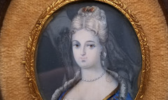 Antique Hand-painted Miniature Portrait of a Woman