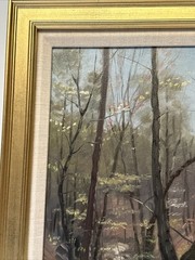 Antique American Landscape Painting Rare Impressionist 1906 Signed KIRKGAARD