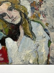 Mid Century Abstract Painting PRETTY WOMAN Modernist Expressionism Irving Block
