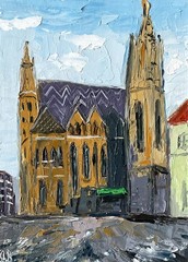 Vienna Painting Original Art Impasto Oil Painting St. Stephen’s Cathedral Art