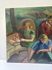 Antique Wpa Painting Portrait In The Study American Impressionist Sterinbach 30″