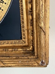 Rare 19th Century Reverse Painted Glass Pastoral Landscape in Giltwood Frame