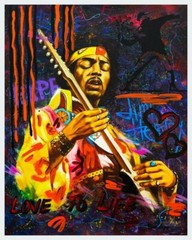 „Jimi Hendrix“ Mixed Media by Nastya Rovenskaya