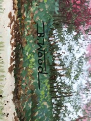 Original Painting Tree Forest Landscape Flowers by Barbara Wood