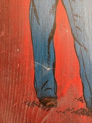 Vintage Union Soldier of the Civil War Painting on Wood 19”x9” Art Wall Hanging