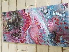 Original Acrylic Pour Painting Abstract Art signed canvas