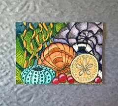 ACEO ATC Original Watercolor Seascape, 1 of 2 in Series by GEM, 3.5″x2.5″