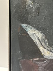 MID CENTURY PAINTING CUBIST PORTRAIT MODERNIST EXPRESSIONIST MORTON DIMONDSTEIN