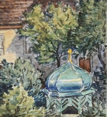 Joseph Willroider (1838-1915), signed watercolour, the Cross Gate in Ingolstadt