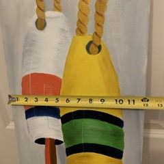 Jackie Petersen Acrylic Painting. Buoy, Boat Theme signed canvas 24×12 V#240