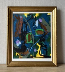 Rolf Gjedsted Abstract Composition Modern Art Vintage Danish 31x26cm
