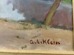 Georges Andre Klein (French 1901-1992) Portuguese Village with Church O/C Signed