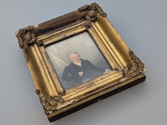 Antique 18th / 19th Century Portrait Painting Watercolour of a Man Signed Burt