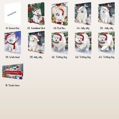 Samoyed Dog Canvas .75″ Personalized Digital Painting Christmas NWT