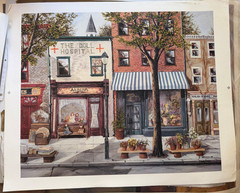 Vintage H. Hargrove Street Scene „Remember When“ Decorative Print Large Art