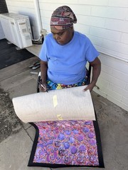 Rachael Nambula. Authentic Aboriginal Art. Size 120cm x 60cm,Pencil Yam