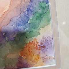 Original Watercolor Painting Arizona Landscape Saguaro Cactus And Mountains