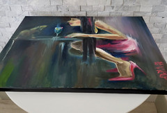 Original Oil on canvas painting* 14 x 18 in, signed*Birthday*
