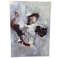 Abstract Baseball Pitcher Canvas Wall Art Textured Sports Gallery Wrap 20×28