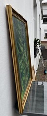 Oil painting green coniferous forest nature painting Denmark BK monogram 95x76cm