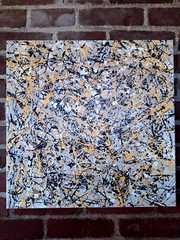 Original Abstract Action Painting jackson pollock style signed art Canvas