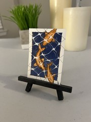 ACEO original Painting Koi Fish 2.5×3.in Signed By Artist Shara-studio Art