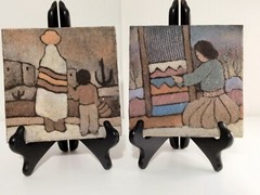 Handmade Sand Art Paintings By Delores Buescher Clearwater FL Set of 2